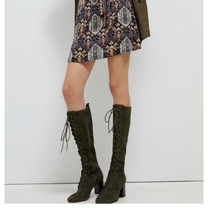Anthropologie Silent D Suede Lace Up Tall Boots  Size 8